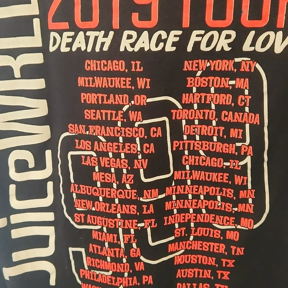 Juice Wrld Rare “Death Race For Love” 2019 Concert Merch Tour Shirt Men's M - Picture 6 of 7